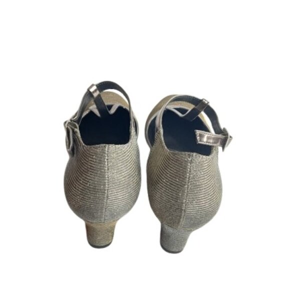 Ross Hommerson Womens Heidi T Strap Pumps Silver Iridescent Glitter 9M - Picture 5 of 6